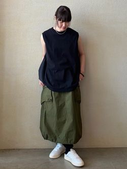 追加》リップストップ カーゴスカートのコーディネートスナップ（A.S