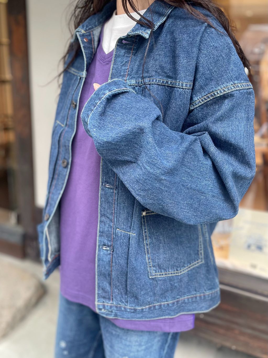 chimala】SELVEDGE DENIM SHORT JACKETのコーディネートスナップ（A.Y