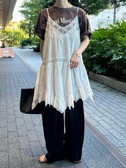 追加》リバーレースキャミワンピースのコーディネートスナップ（nabe