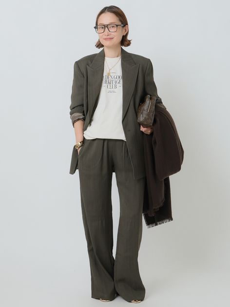 SMOCK ギャザー プルオーバーのコーディネートスナップ（MIZU 