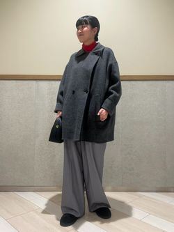 souple wool ダブルフェイスミドルコートのコーディネートスナップ