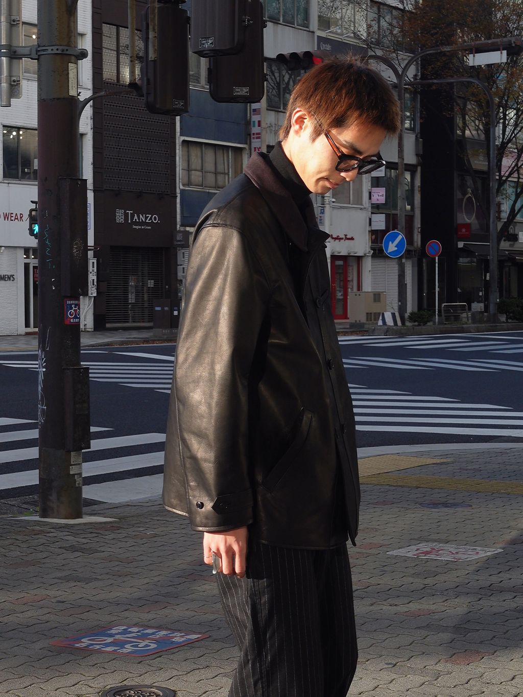 L`etiquette × EDIFICE】Le Corbusier レザー ジャケットの