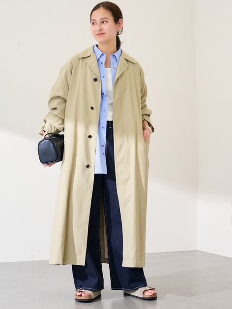 JANE SMITH/ジェーンスミス NYLON TWILL BALMACANコート（ステンカラー
