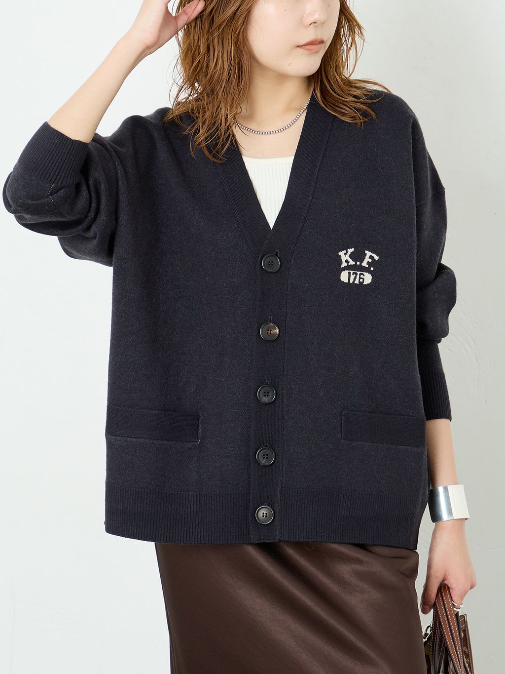 予約》St.Johns 3rd club FRANKLIN CENTRAL ニットカーディガンの