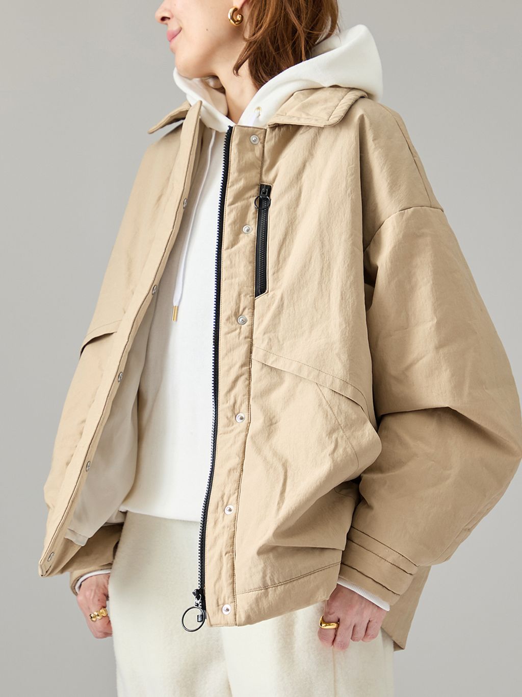 primaloft Cotton ナイロンブルゾンのコーディネートスナップ（VERMEIL 