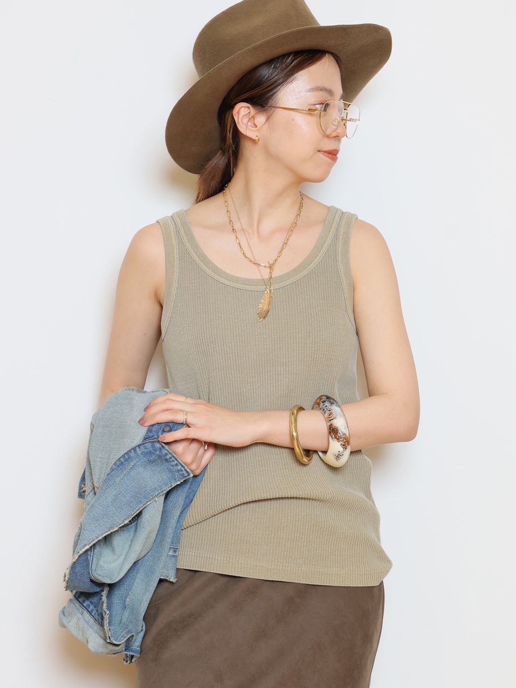 JOHNBULL/ジョンブル】ピグメントハリヌキTANKTOPのコーディネート