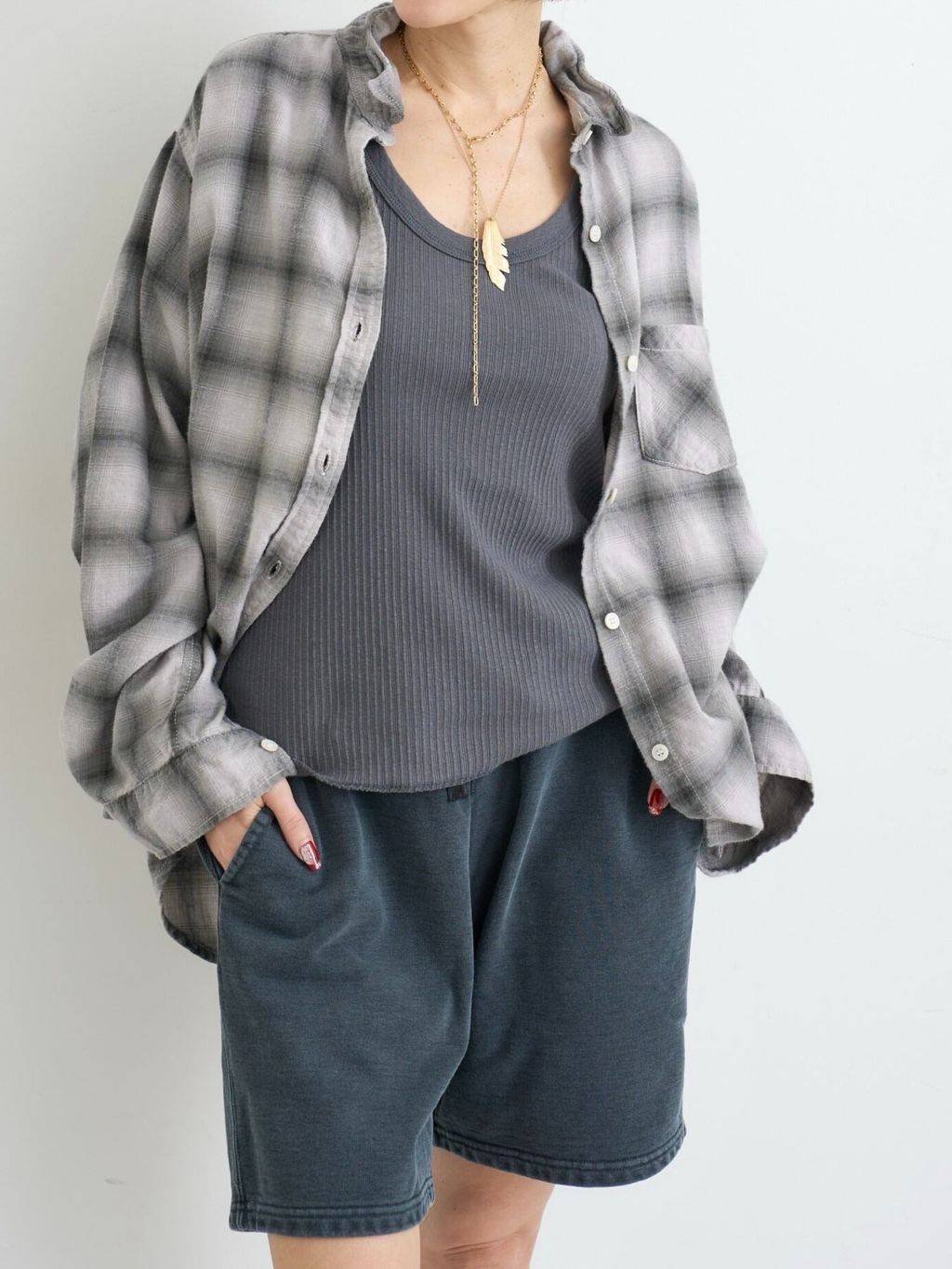 REMI RELIEF/レミ レリーフ】 SWEAT SHORT PANTSのコーディネート