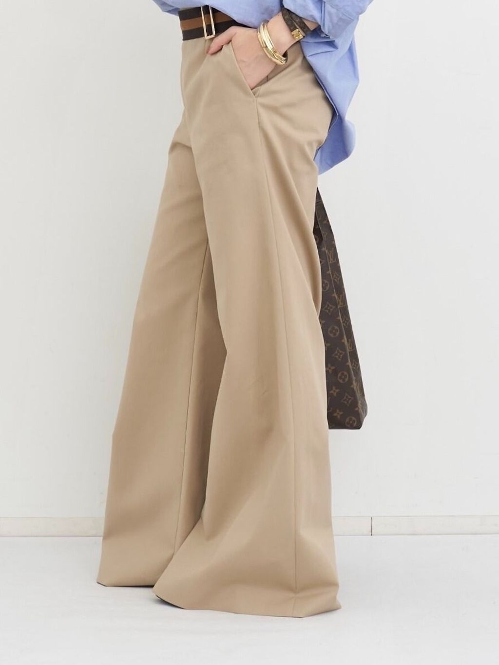 お値下げ❗L'Appartement 32ParadisMoutonCoat CHINO WIDE PANTSのコーディネートスナップ（BUYER.N）｜L'Appartement