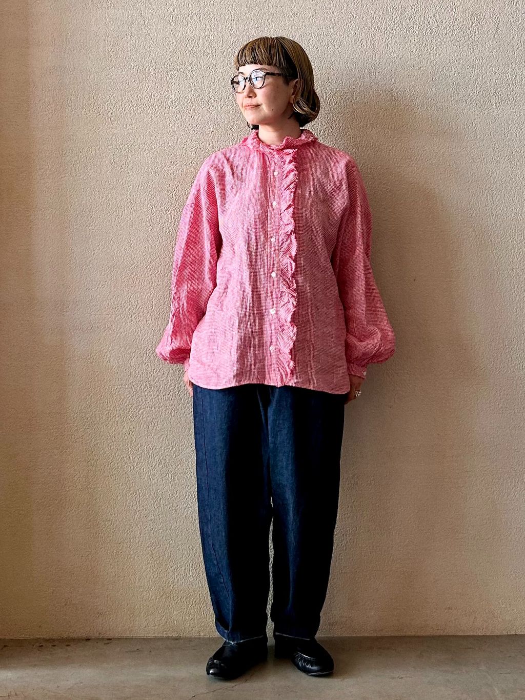 journal standard luxe Tabbyリネン フリルブラウス Tabbyリネン フリルブラウスのコーディネートスナップ（E.O）｜journal