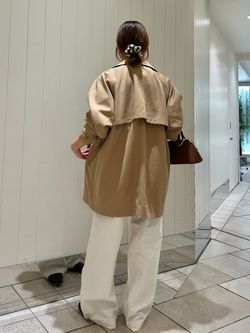 セットアップ対応可》撥水ミドルトレンチコートのコーディネート