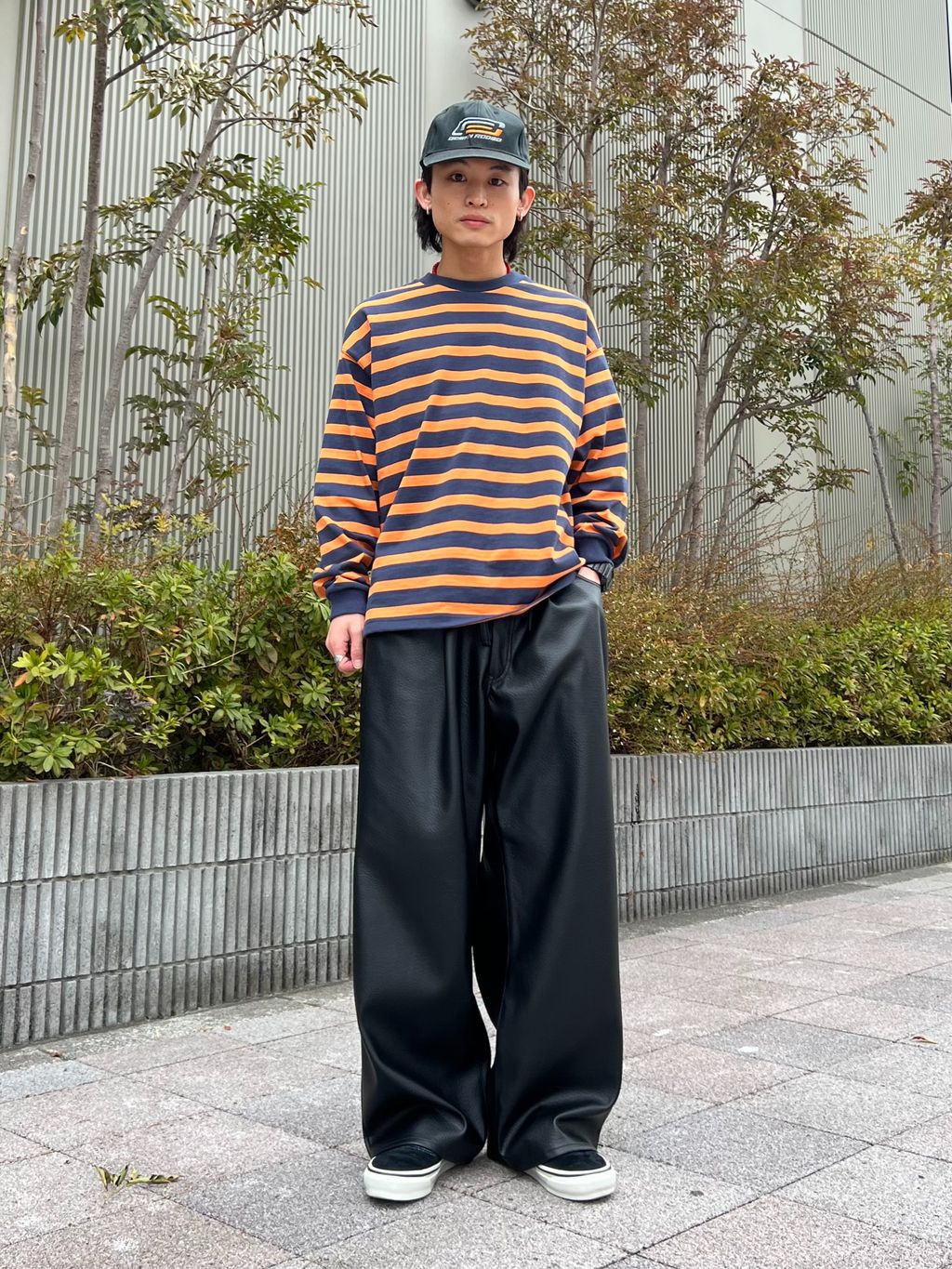 ダブルフェイス ワッフル ジップパーカーのコーディネートスナップ