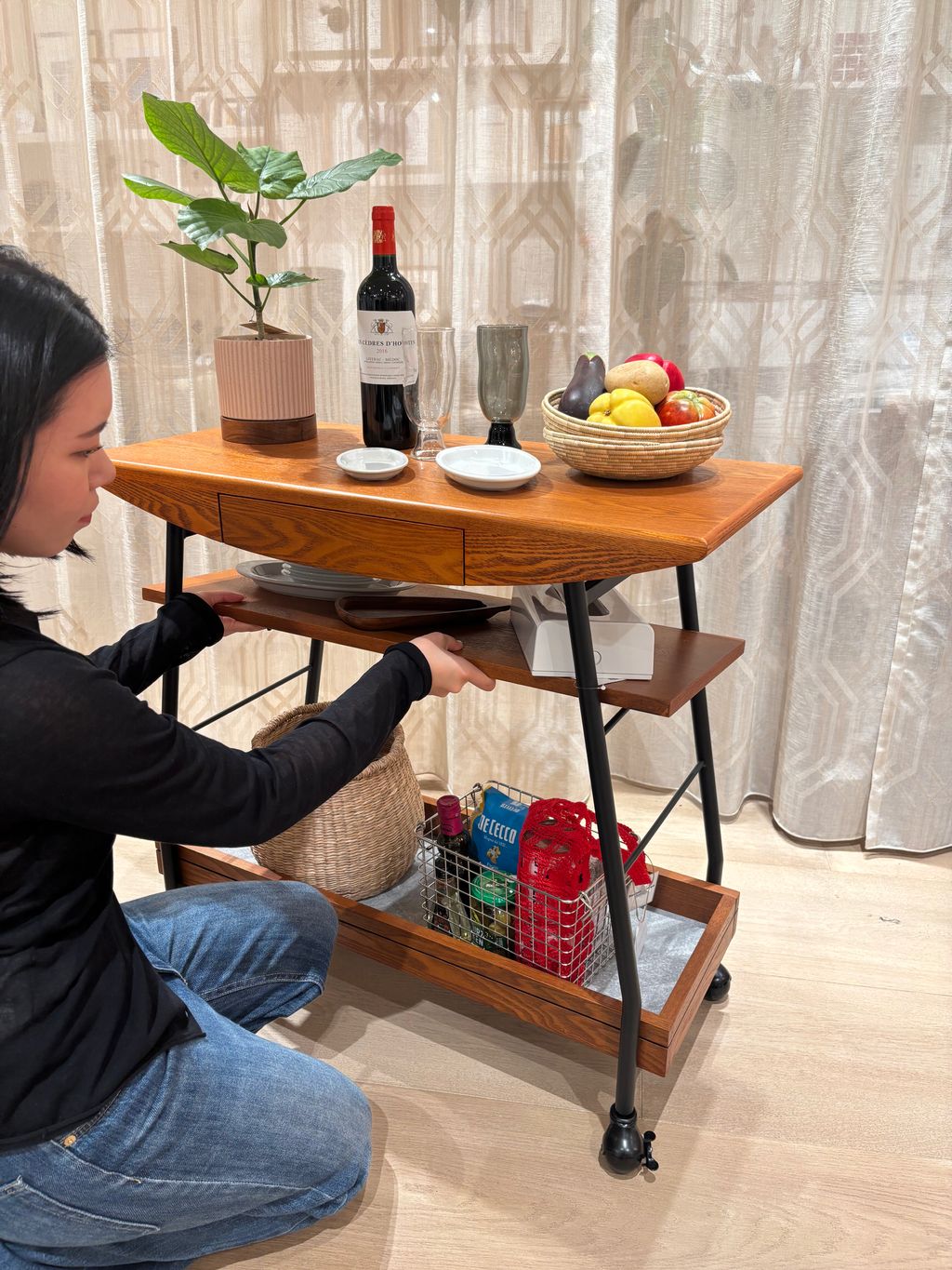 大型商品》WARNER DINING TABLE-S herringbone ワーナーダイニング