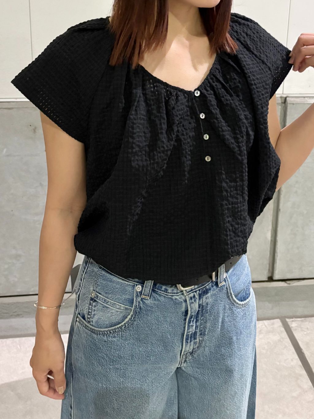 POCOCOサッカーブラウスのコーディネートスナップ（SUZU）｜Spick 