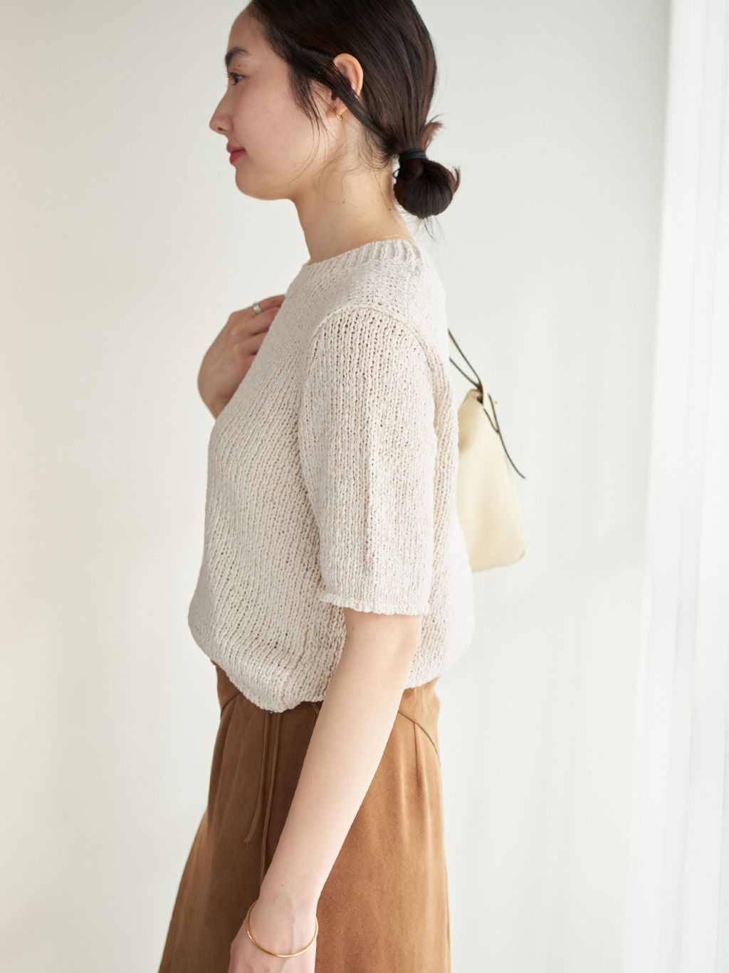 Italian yarn CO half ニットのコーディネートスナップ（mizuka
