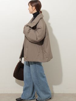 予約》撥水タフタビッグカラー中わたブルゾンのコーディネートスナップ