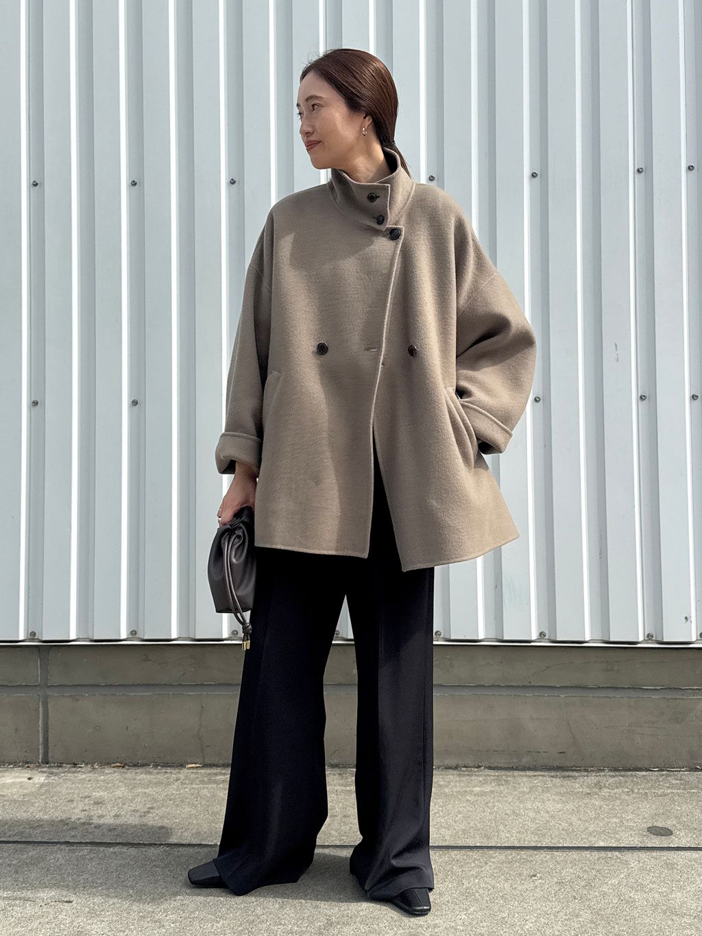 WEB限定/追加予約2》souple woolダブルフェイススタンドコートの