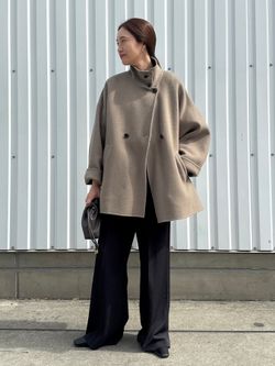 WEB限定/追加予約2》souple woolダブルフェイススタンドコートの