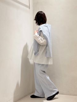 VAS-Y LENTEMENT】 POPLIN STRIPE EASY PANTSのコーディネートスナップ