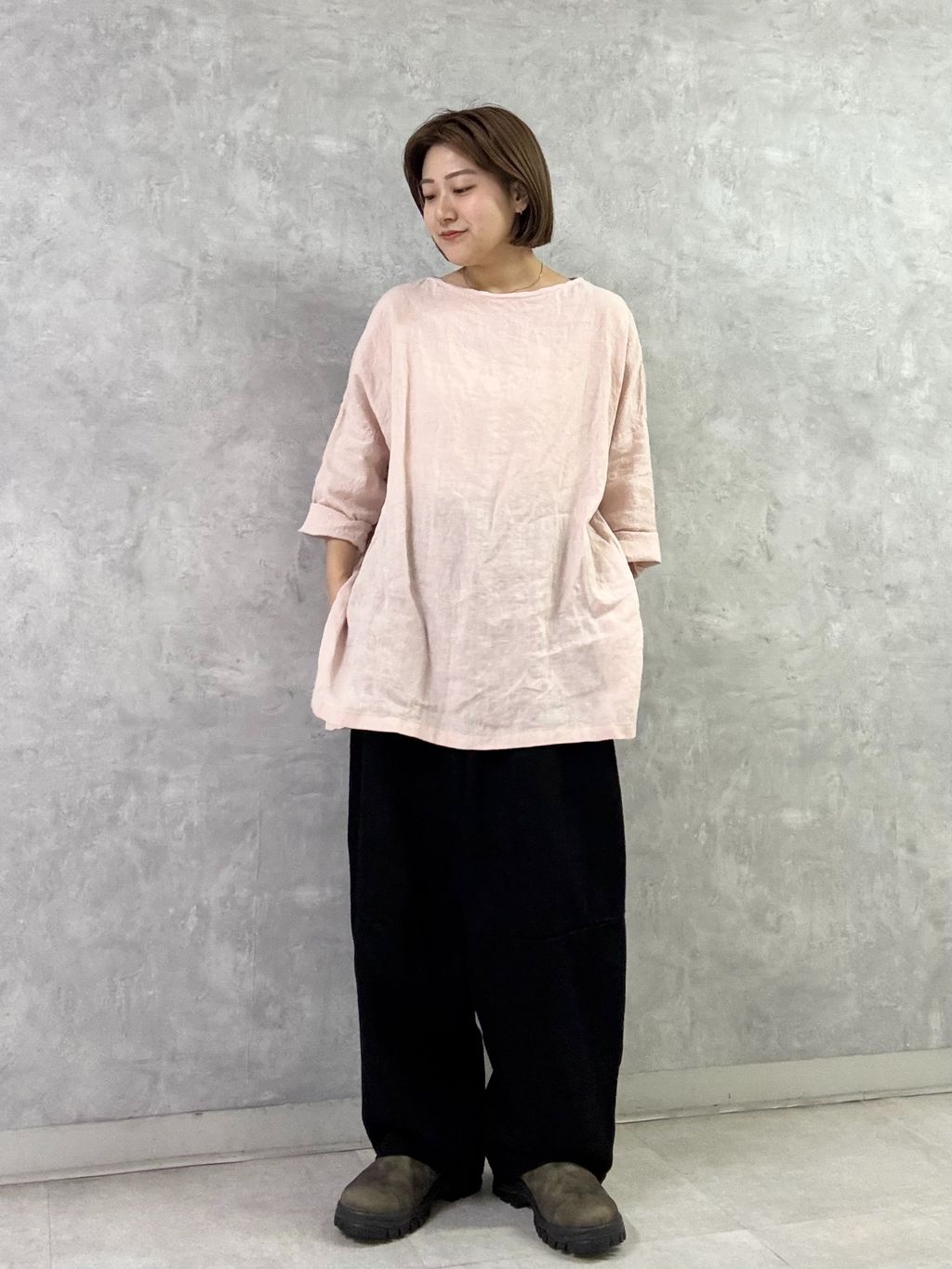 予約》エアリネン Plain-ブラウスのコーディネートスナップ（M.F