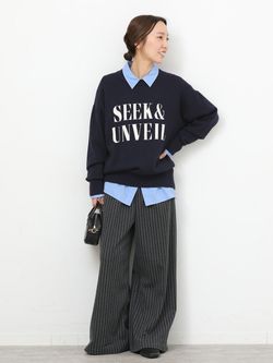 一部WEB限定》［25AW新作］コットンカシミヤミックスロゴニットの