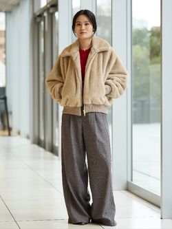 IENA LA BOUCLE ecoファーブルゾンのコーディネートスナップ（rio