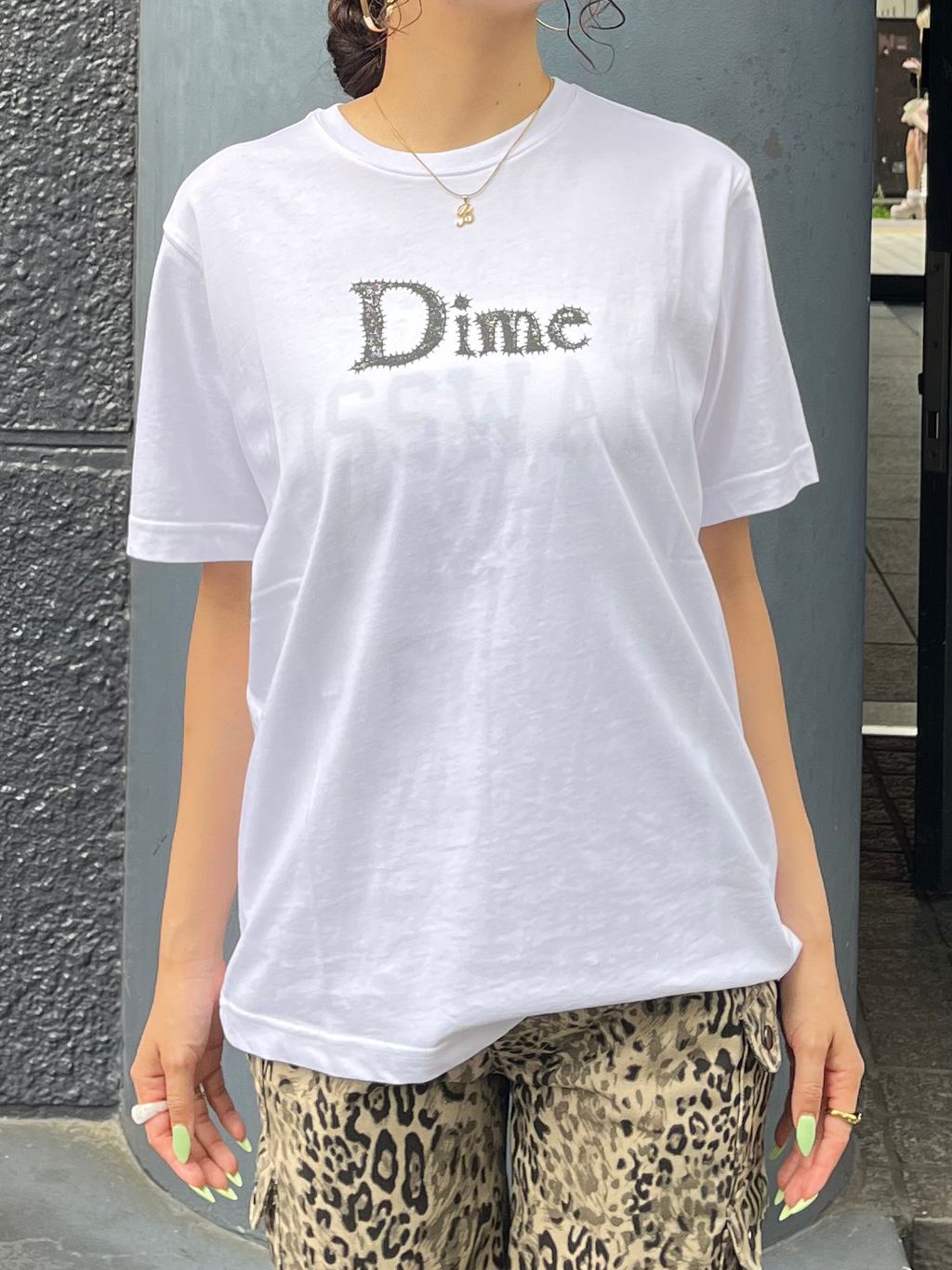 Dime ホワイト ロゴTシャツ S 新品タグ付 Dime/ダイム】 CLASSIC SPIKED T-SHIRTのコーディネートスナップ