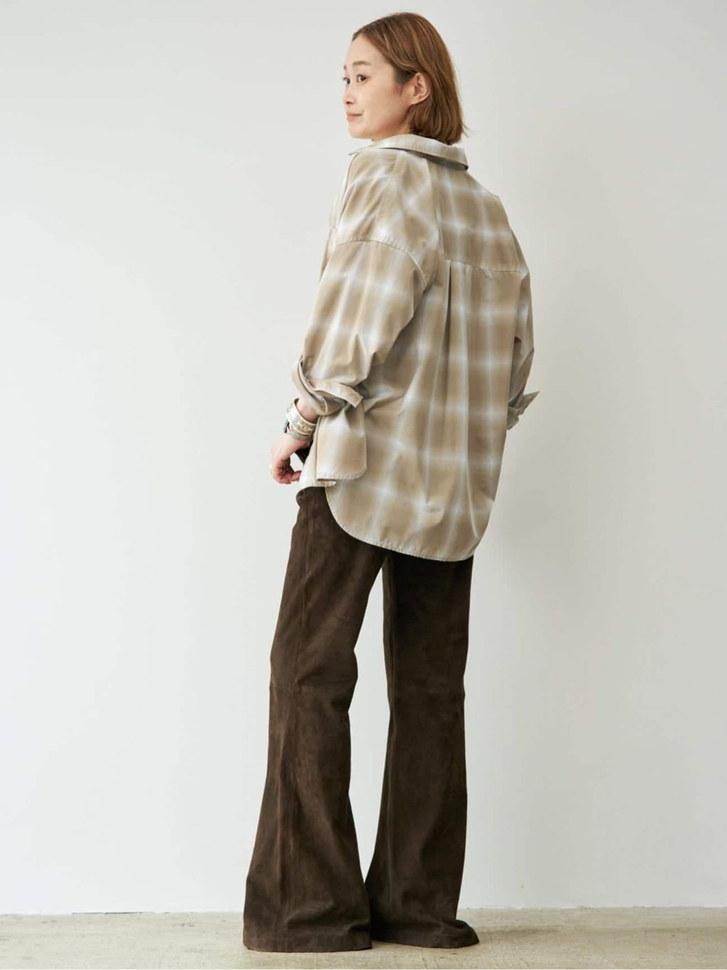 Vintage Check シャツ2のコーディネートスナップ（MIZU）｜Deuxieme