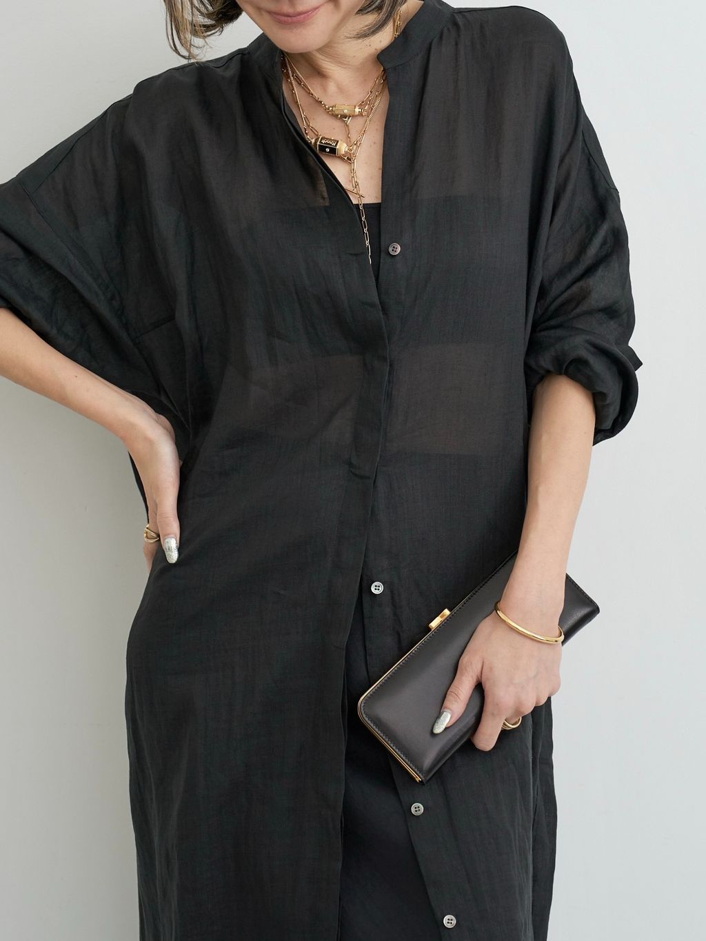 Ramie Shirts Dressのコーディネートスナップ（STAFF.S）｜L