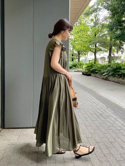 コットンボイルフリルワンピースのコーディネートスナップ（miya
