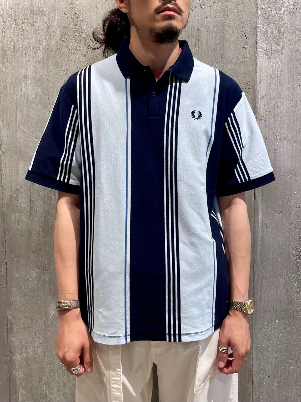 FRED PERRY / フレッドペリー 別注 ストライプ ピケ ポロシャツの