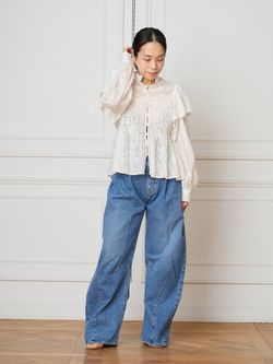 IENA LA BOUCLE レースオンレースブラウスのコーディネートスナップ