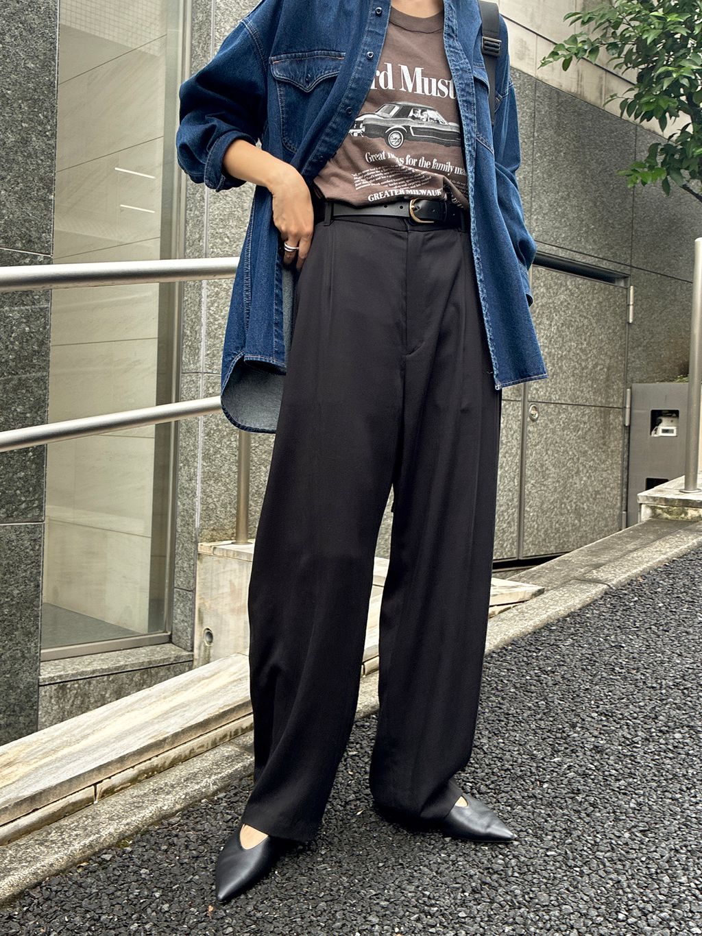 WEB限定/追加》LE DENIM BDUデニムシャツのコーディネートスナップ