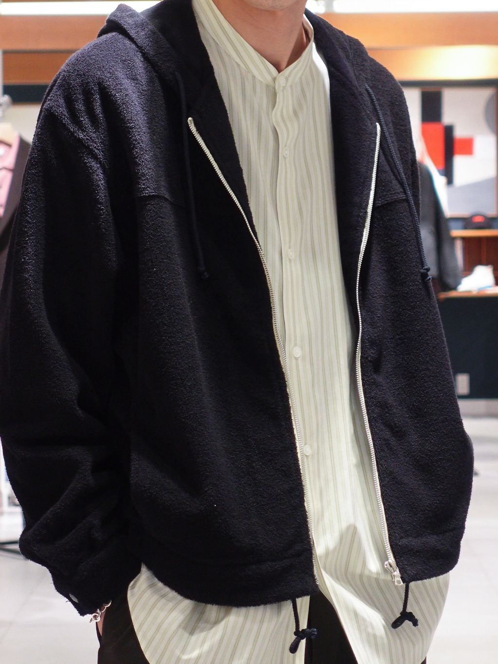 AURALEE (オーラリー)COTTON NYLON PILE ZIP PARKAのコーディネート
