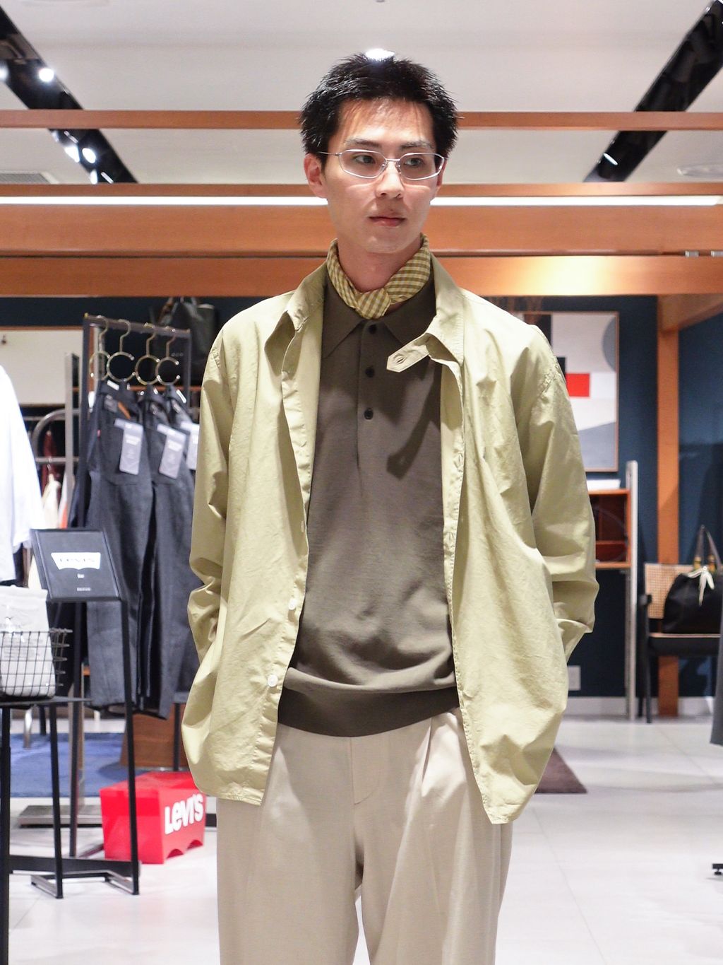 AURALEE オーラリー 長袖シャツ サイズ5 【EDIFICE別注】 AURALEE (オーラリー) GARMENT-DYED FINX SHUTTLE WEATHER SHIRTの
