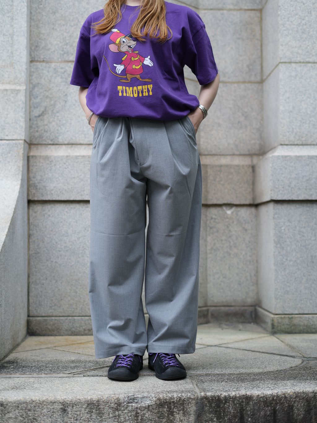 TR アンクル フィット スラックスのコーディネートスナップ（momone