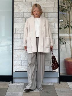 追加》ブークレージャージ着流しコートのコーディネートスナップ