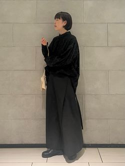 ローンレース ハイネックパフブラウスのコーディネートスナップ（K.M