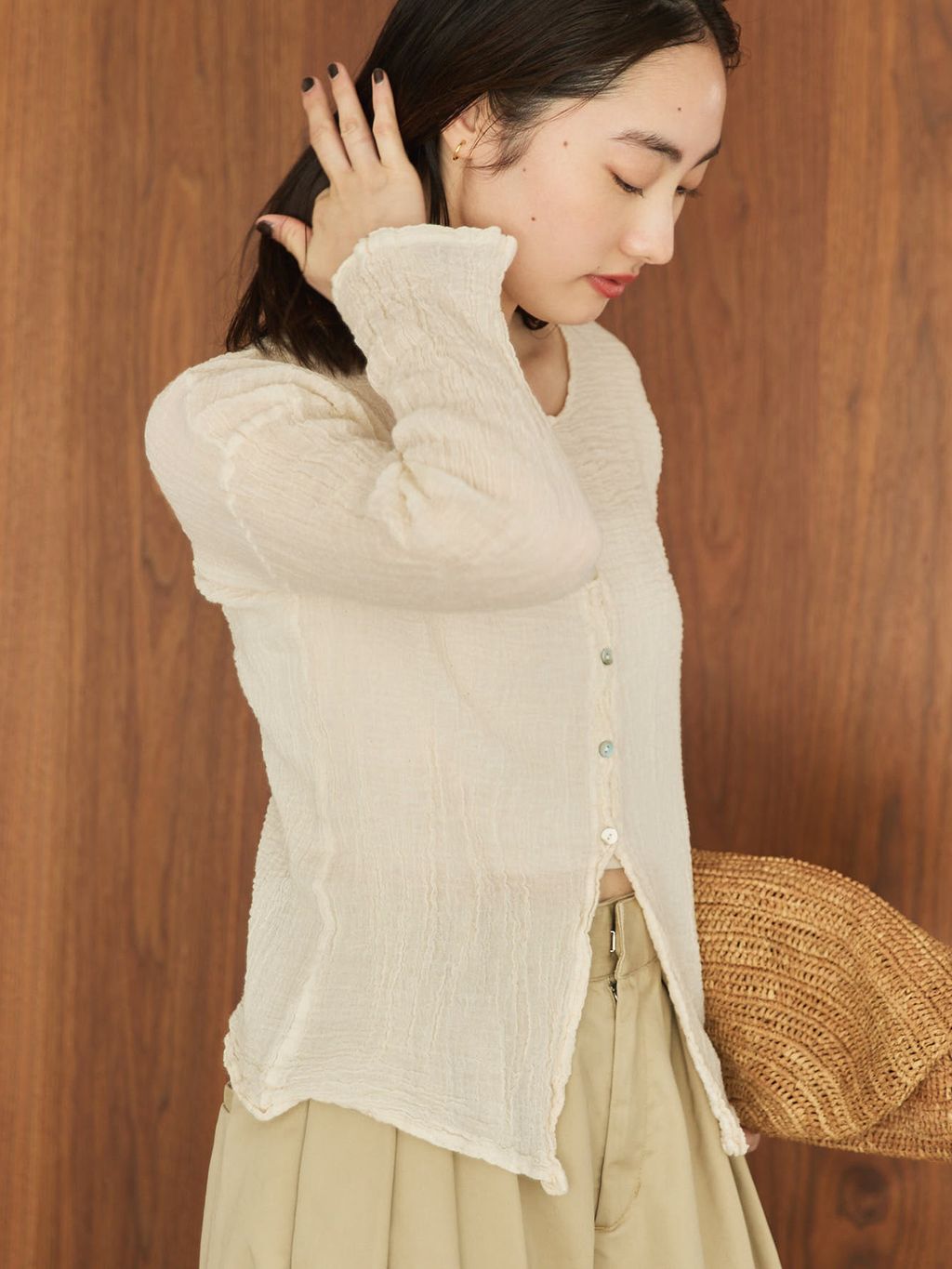 追加予約》R'IAM Super wide CHINO パンツ 2のコーディネートスナップ