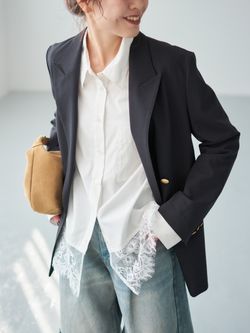 新色有り / 追加予約》プレーンウィーブダブルブレストジャケットの