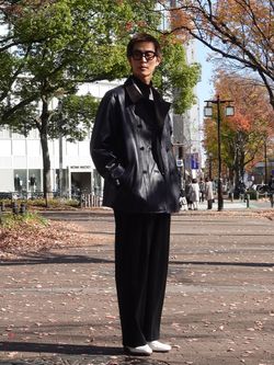 L`etiquette × EDIFICE】Le Corbusier レザー ジャケットの