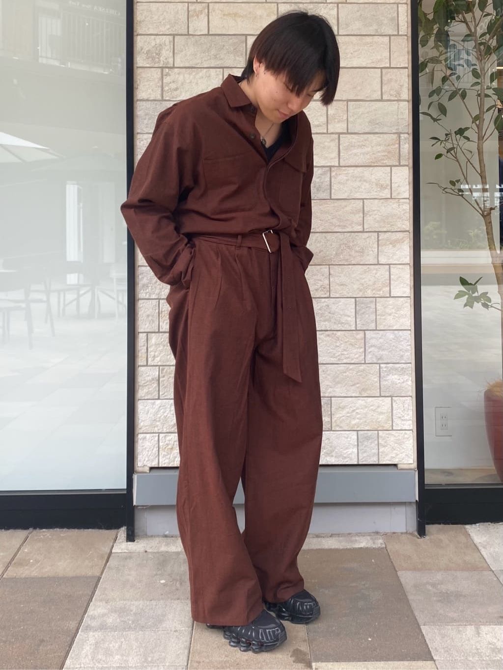 Deux Allures/ドゥ アリュール】シャンブレーオールインワンの