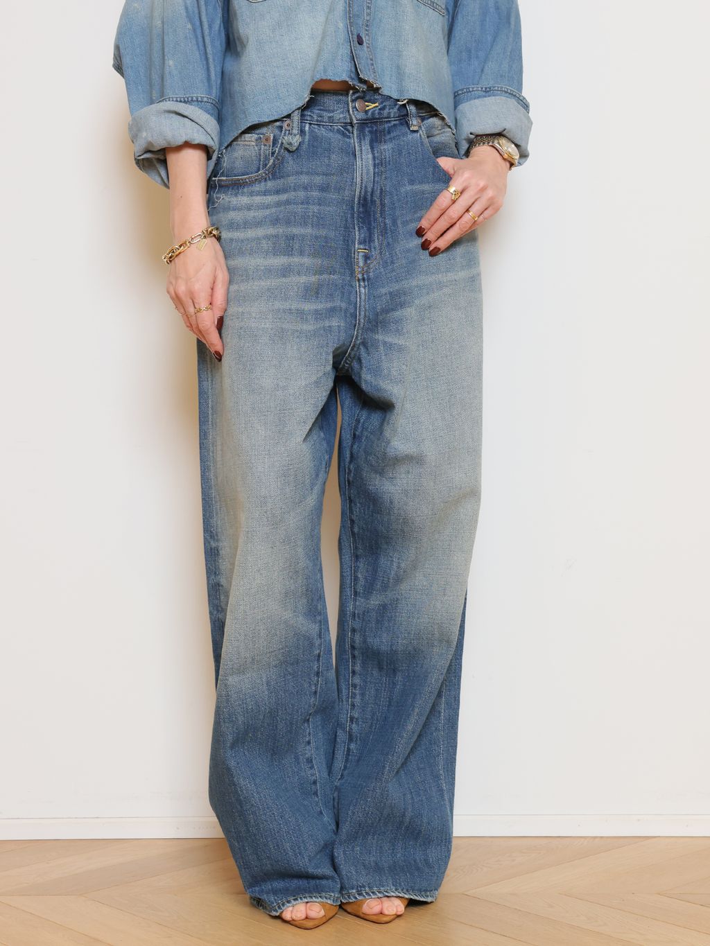 R13/アールサーティーン】CROPPED DENIM シャツのコーディネート