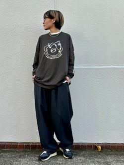 プリントロンT WHAT A DONUTSのコーディネートスナップ（A.I