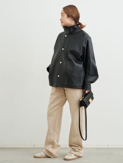 追加 CINQUANTA レザーブルゾンのコーディネートスナップ（MIZU