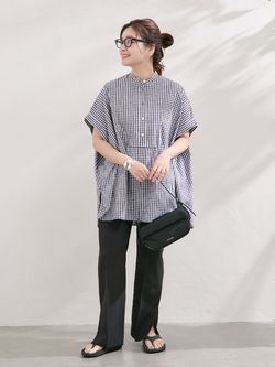 フロントブザムハーフスリーブシャツのコーディネートスナップ（Onda 