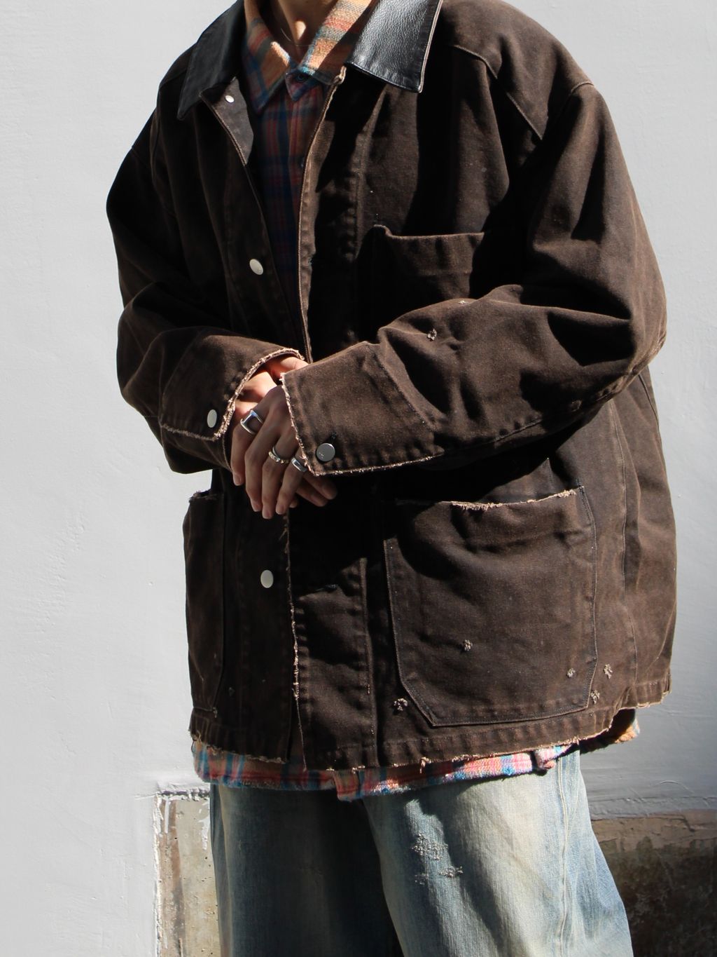 ANCELLM × WISM 別注 DUCK COVERALL JACKETのコーディネートスナップ