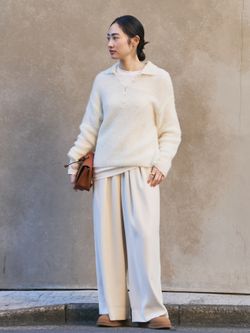 追加予約》ALPACA MIX BUTTON ニット 3のコーディネートスナップ