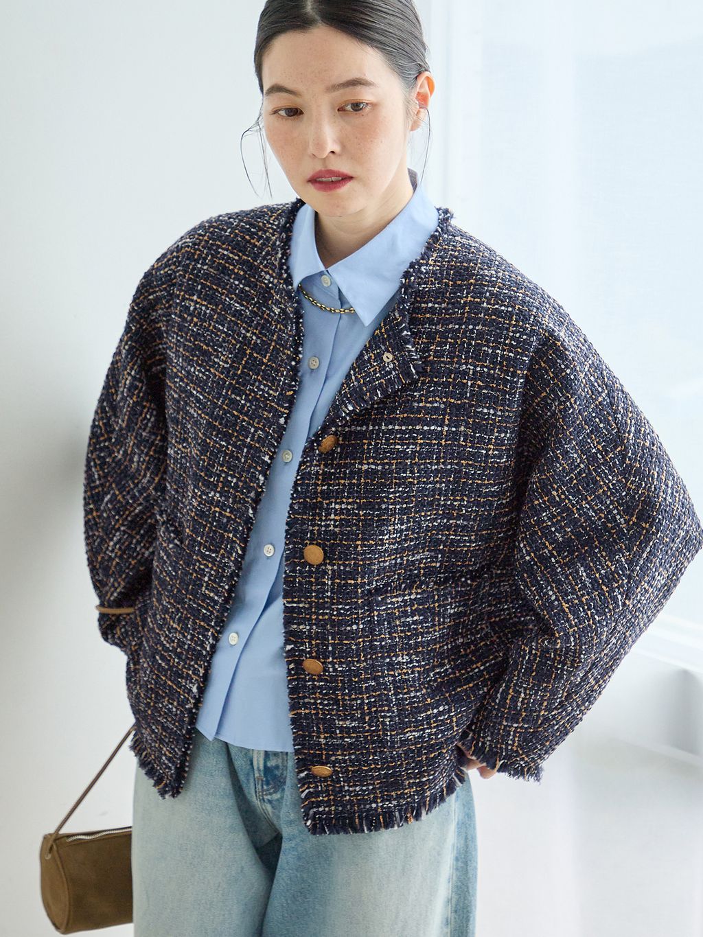 予約》GIOLICA TWEED ドルマンジャケットのコーディネートスナップ（L