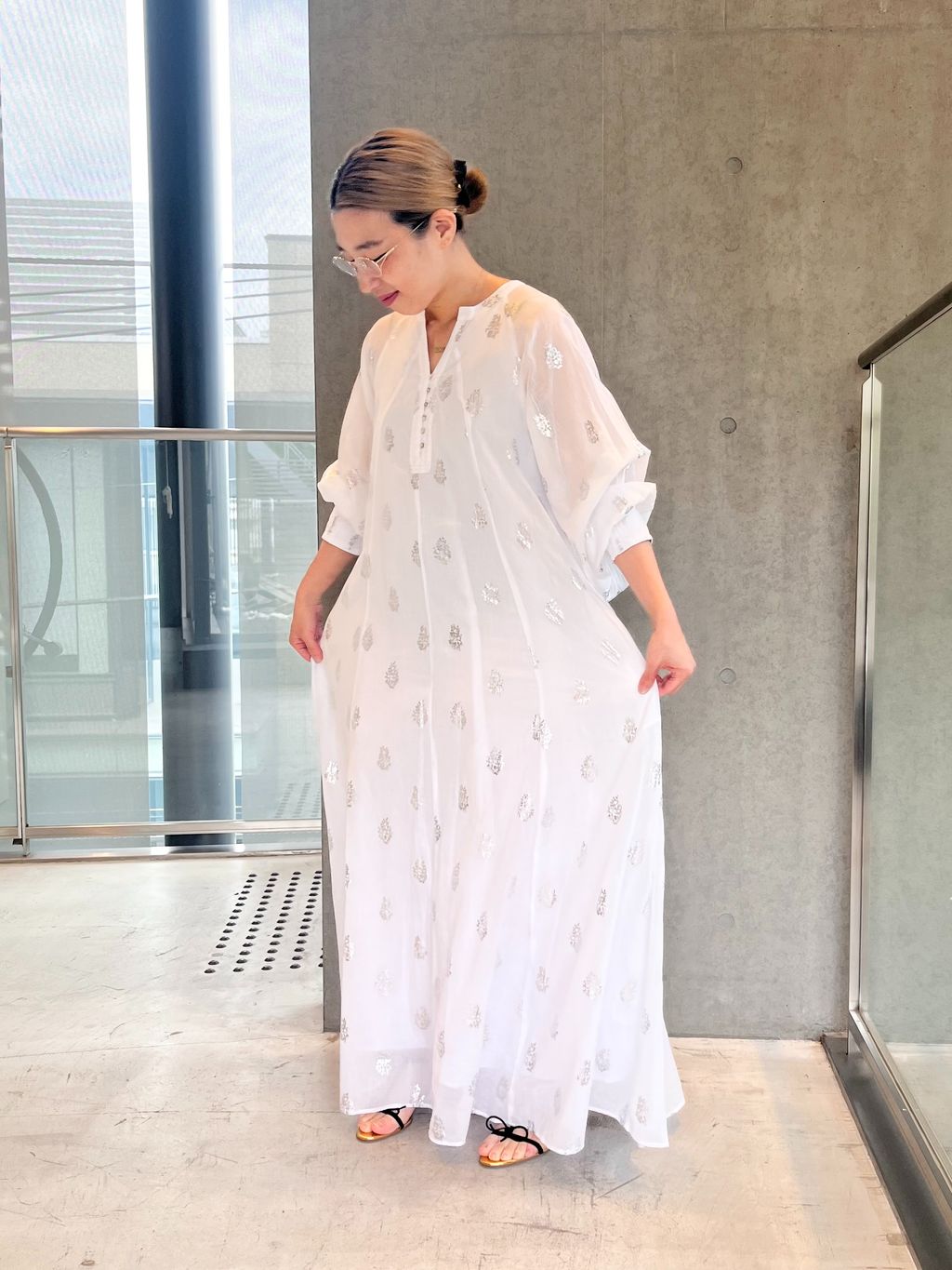 ne Quittez pas/ヌキテパ】 Flower Print Sleeve Dress（大人サイズ 