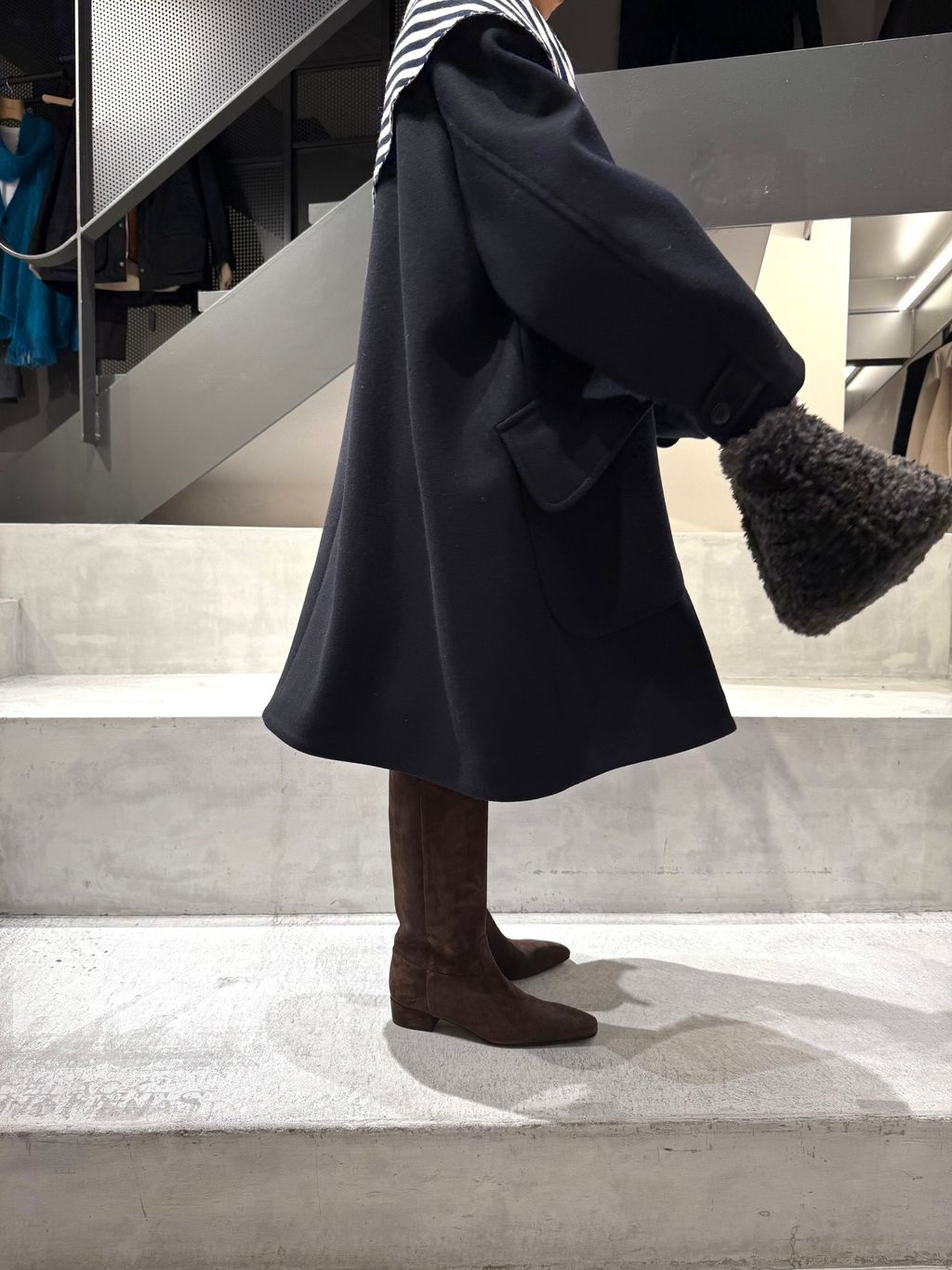 IENA LA BOUCLE ハードメルトンスタンドネックコートのコーディネート